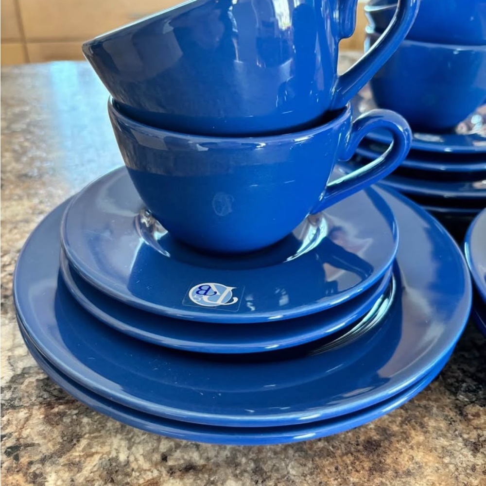 Elegant Royal Blue Cup and Saucer Set